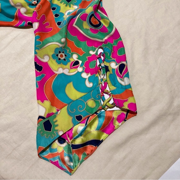 Alice & Trixie 100% Silk Half Sleeve Shift Mini Dress | Pucci-Esque Print - Picture 10 of 13